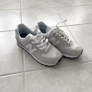 New Balance 574 Core - Nimbus cloud with white (Size 8.5 Women, Worn Only Once)